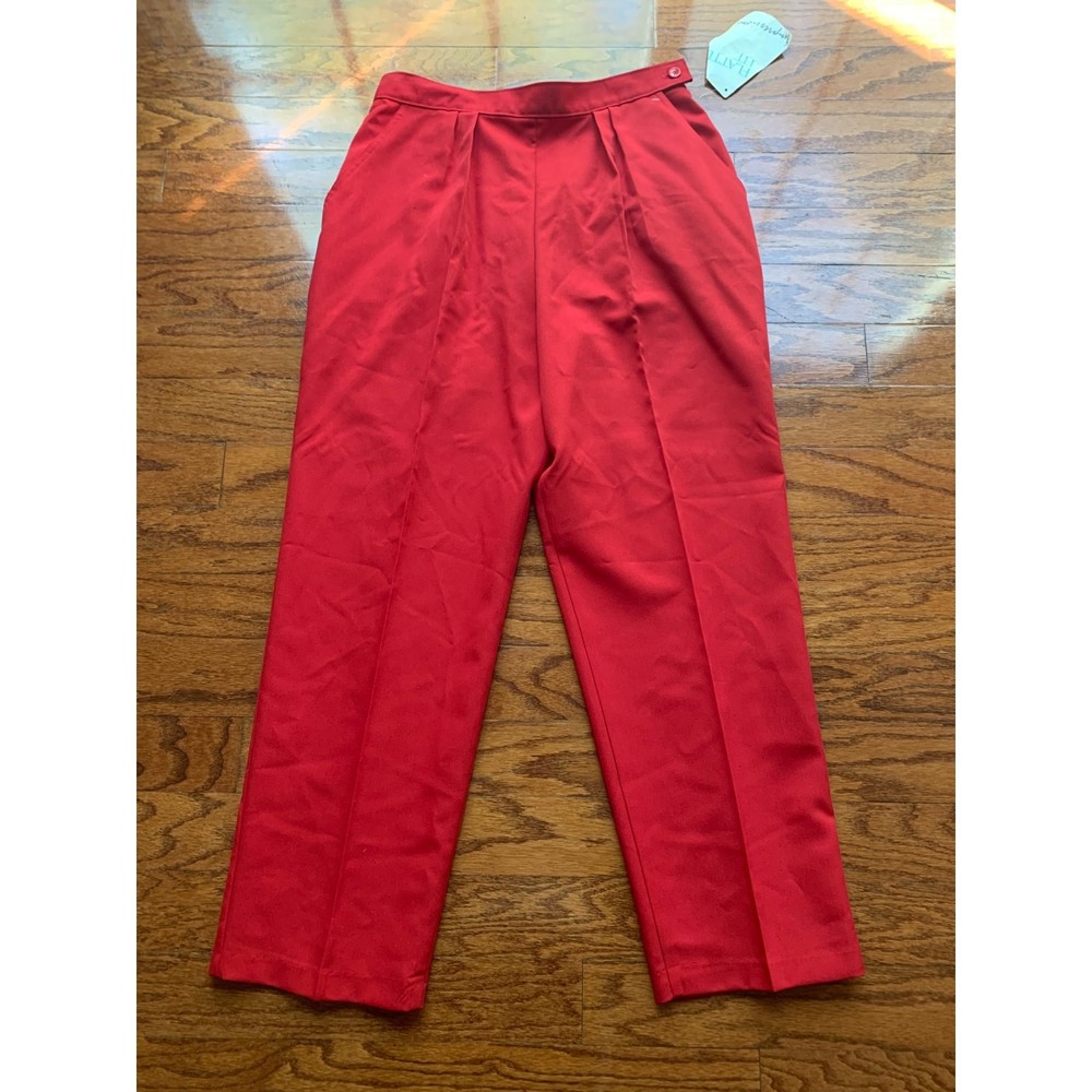 Vintage Flatter Fit by Separate Impression Ankle Red High Waist Pant Size 16